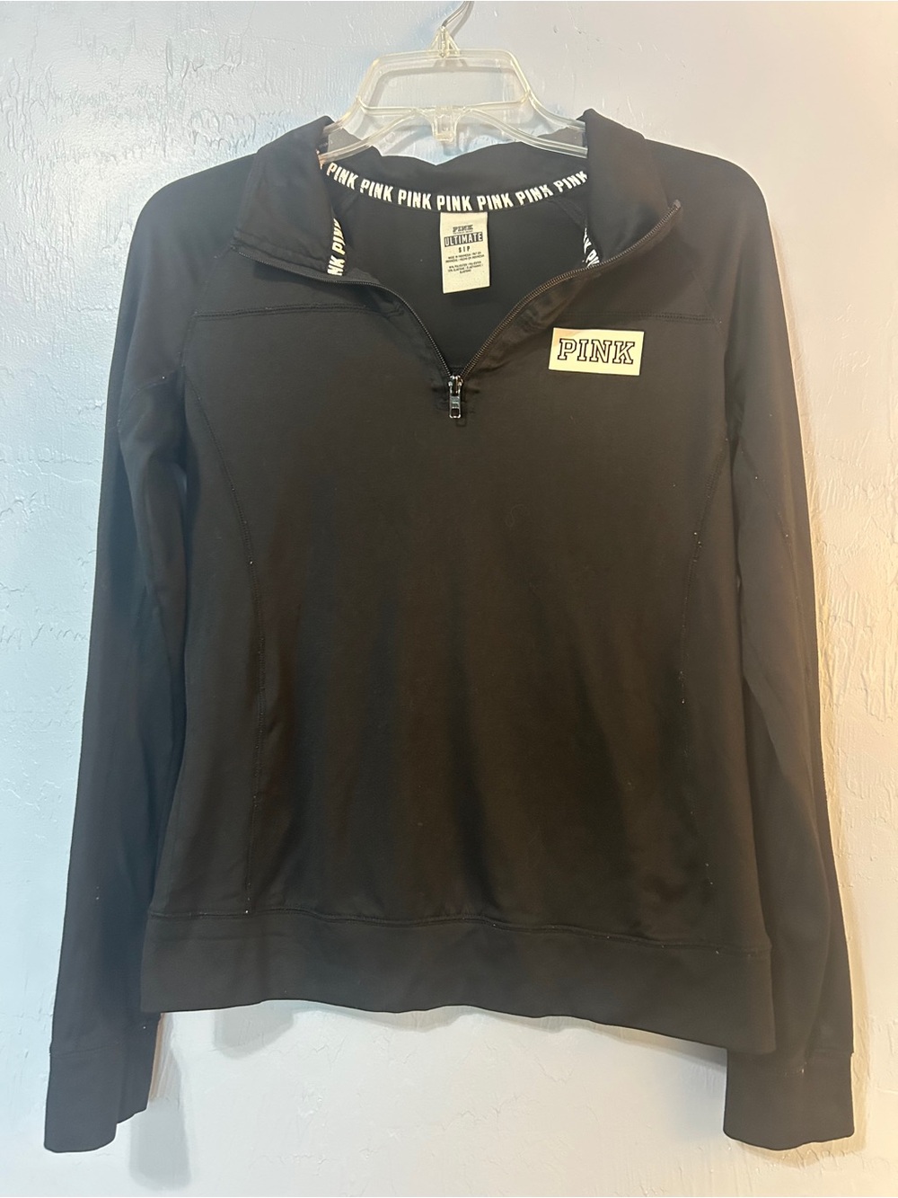 VS Pink Ultimate Half Zip, Size Small